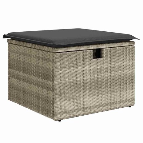 Bankstel 4 st Lichtgrijs poly rattan 6