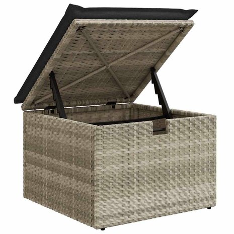 Bankstel 4 st Lichtgrijs poly rattan 8