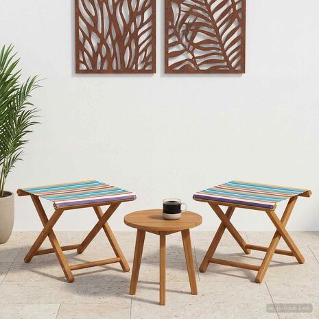 Ligstoel 2 pcs massief eucalyptushout Meerkleurig 1