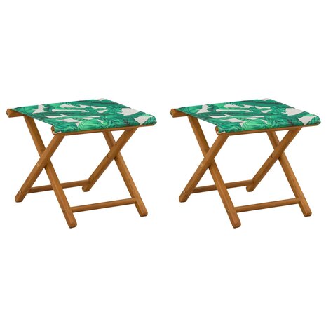 Ligstoel 2 pcs massief eucalyptushout Bladpatroon 2