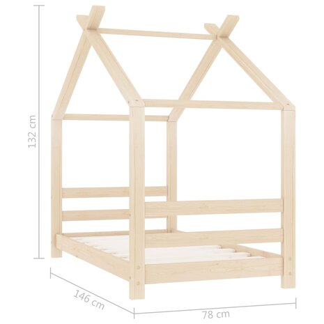 Kinderbedframe massief grenenhout 70x140 cm 7