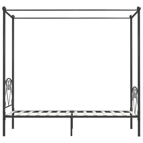 Hemelbedframe metaal grijs 120x200 cm  4