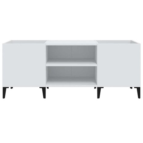 Platenkast 121x38x48 cm bewerkt hout wit 4