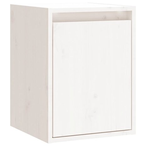 Wandkast 30x30x40 cm massief grenenhout wit 2