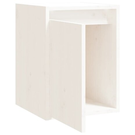 Wandkast 30x30x40 cm massief grenenhout wit 5