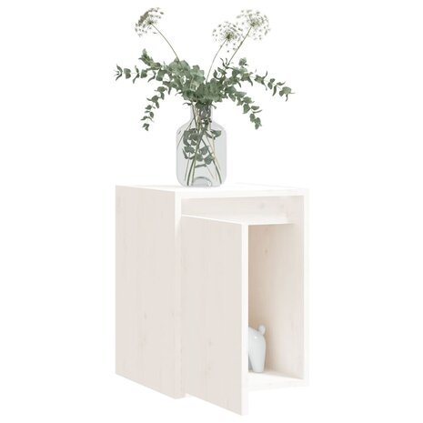 Wandkast 30x30x40 cm massief grenenhout wit 7