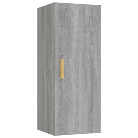 Wandkast 34,5x34x90 cm bewerkt hout grijs sonoma eikenkleurig 2