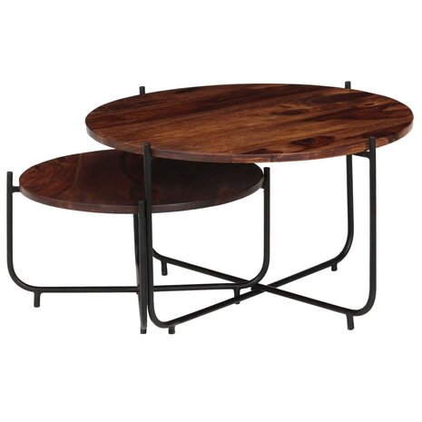2-delige Salontafelset 60x35 cm massief acaciahout 3