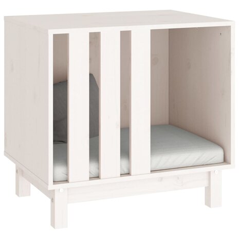 Hondenhok 60x45x57 cm massief grenenhout wit 6