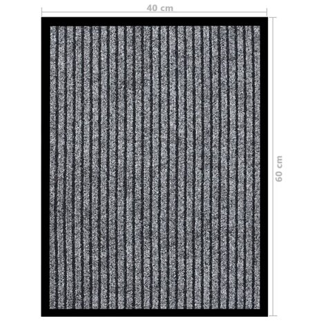 Deurmat 40x60 cm gestreept grijs 6