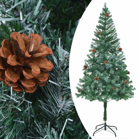 Kunstkerstboom met dennenappels 180 cm 2