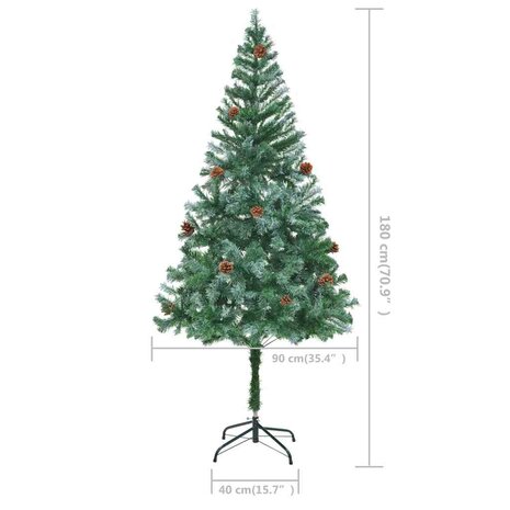 Kunstkerstboom met dennenappels 180 cm 7