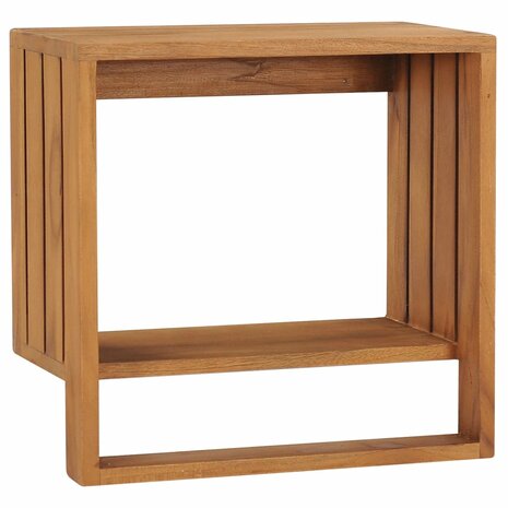 Handdoekenrek wandmontage 35x20x35 cm massief teakhout 1
