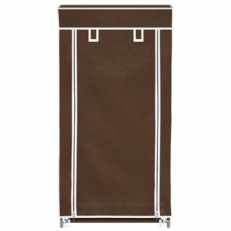 Stoffen schoenenrek met hoes 58 x 28 x 106 cm bruin 4