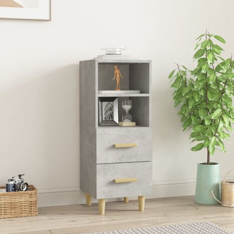 Dressoir 34,5x34x90 cm bewerkt hout betongrijs 1
