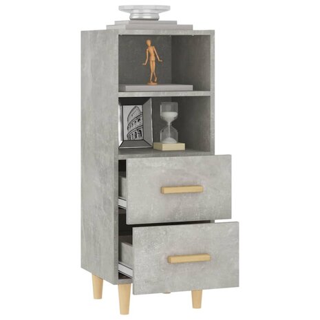 Dressoir 34,5x34x90 cm bewerkt hout betongrijs 5