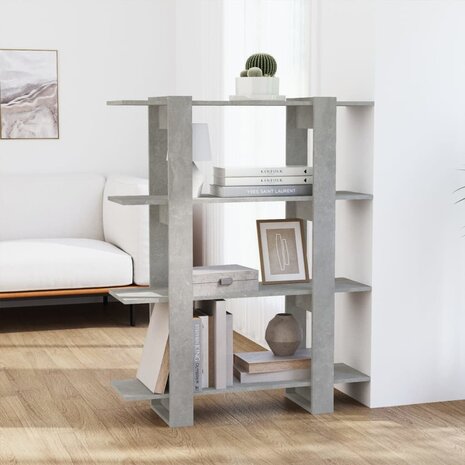 Boekenkast/kamerscherm 100x30x123,5 cm betongrijs 1
