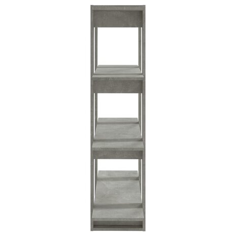 Boekenkast/kamerscherm 100x30x123,5 cm betongrijs 4