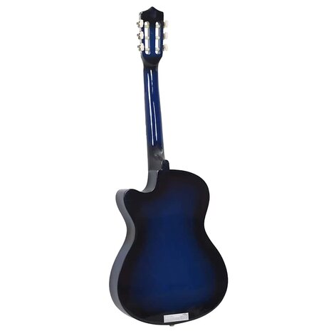 Gitaar cutaway met 6 snaren western klassiek 38" getint blauw 5
