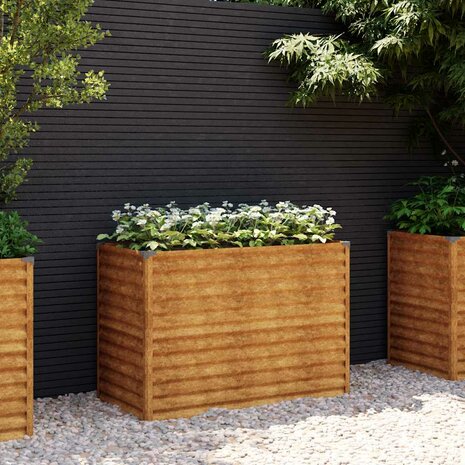 Verhoogde tuinbak 100x50x69 cm cortenstaal 1