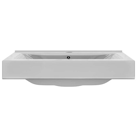 Wastafel met overloop 60x46x16 cm keramiek zilverkleurig 3