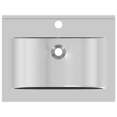 Wastafel met overloop 60x46x16 cm keramiek zilverkleurig 7
