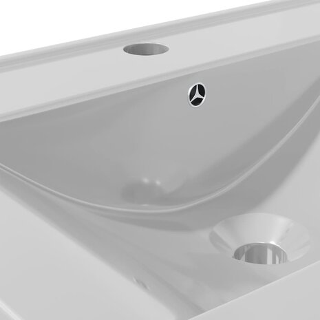 Wastafel met overloop 60x46x16 cm keramiek zilverkleurig 8