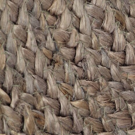 Vloerkleed handgemaakt rond 90 cm jute grijs 5