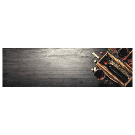Keukenmat wasbaar wijnflesprint 45x150 cm fluweel 2