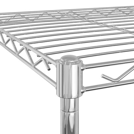 Opbergrek met wielen 3-laags 150 kg 60x35x81 cm chroomkleurig 7