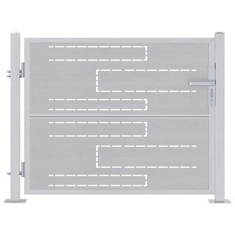 Tuinpoort 85 x 70 cm Roestvrij staal zilver Vergrendelbaar 1