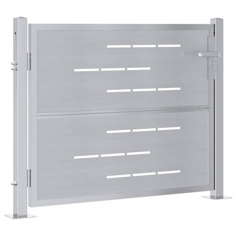 Tuinpoort 85 x 70 cm Roestvrij staal zilver Vergrendelbaar 4