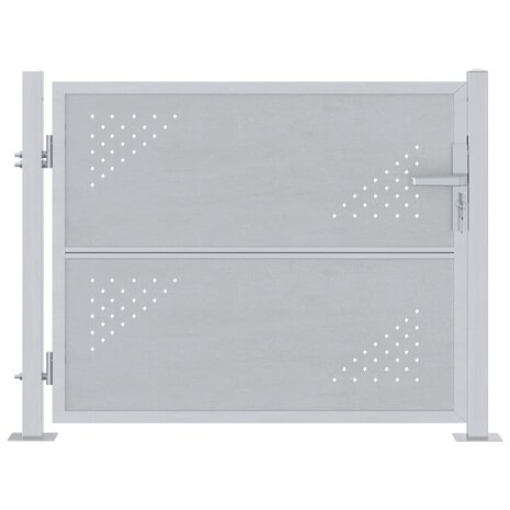 Tuinpoort met slot Zilver 85 x 70 cm Roestvrij staal 2