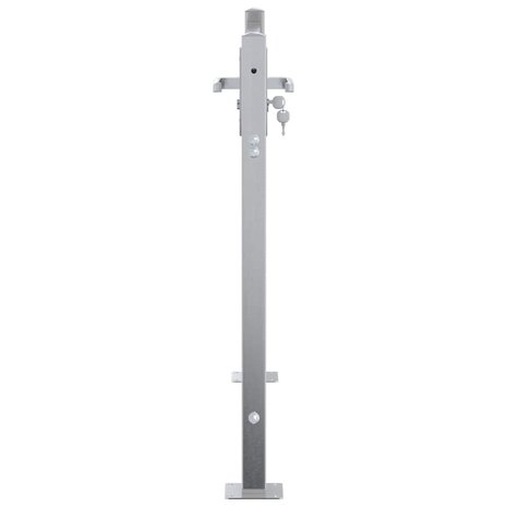 Tuinpoort met slot Zilver 85 x 70 cm Roestvrij staal 5
