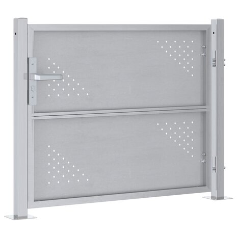 Tuinpoort met slot Zilver 85 x 70 cm Roestvrij staal 6