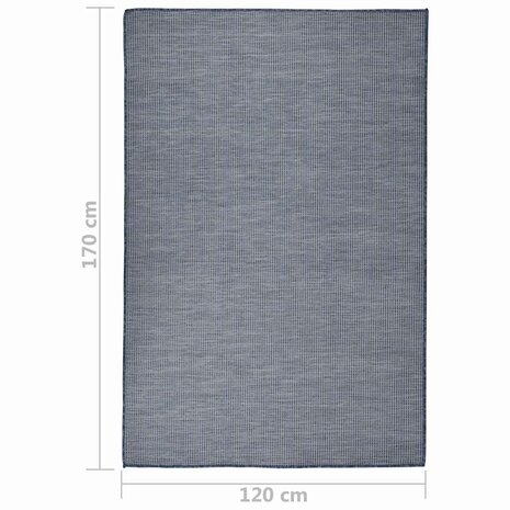 Buitenkleed platgeweven 120x170 cm blauw 6