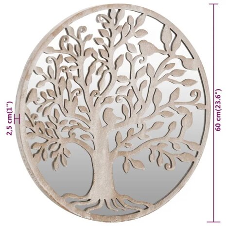 Tuinspiegel rond 60x2,5 cm ijzer zandkleurig 6