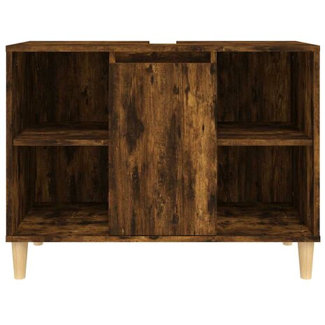 Wastafelkast 80x33x60 cm bewerkt hout gerookt eikenkleurig 6