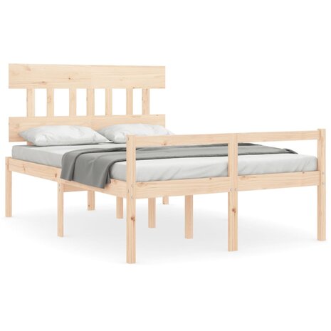 Seniorenbed met hoofdbord massief hout 140x190 cm 2