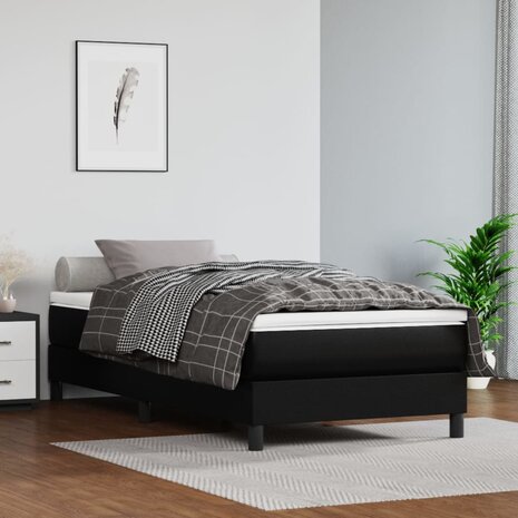 Boxspring bed kunstleer zwart 90x200 cm 1
