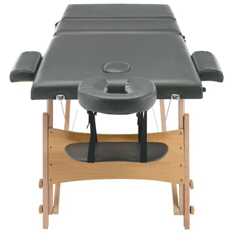 Massagetafel met 3 zones 186x68 cm houten frame antraciet 5