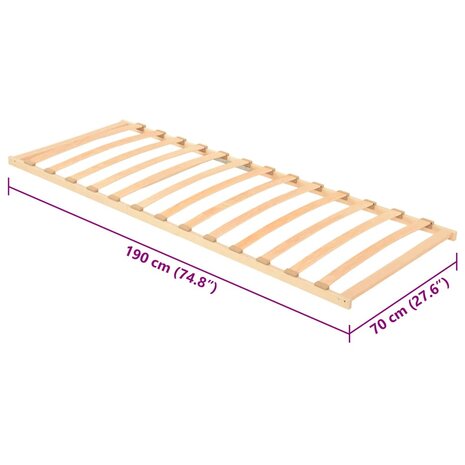 Lattenbodem Bruin 70 x 190 cm Massief beukenhout 7