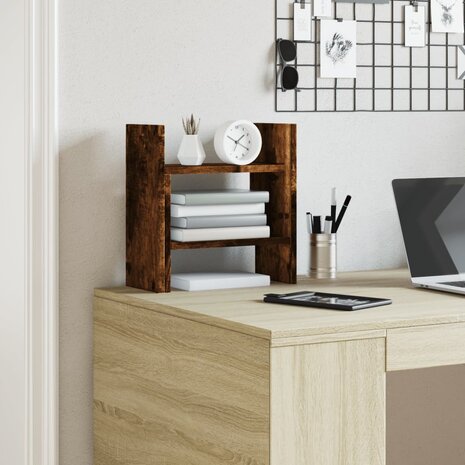 Bureau organiser 34,5x15,5x35,5 cm hout gerookt eikenkleurig 4