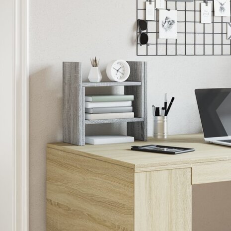 Bureau organiser 34,5x15,5x35,5 cm bewerkt hout grijs sonoma 4