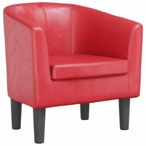 Kuipstoel kunstleer rood 2