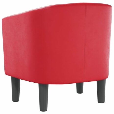 Kuipstoel kunstleer rood 5
