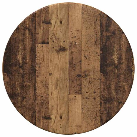 Tafelblad &Oslash; 30 x 1,5 cm Rond Bewerkt hout Oud hout 2