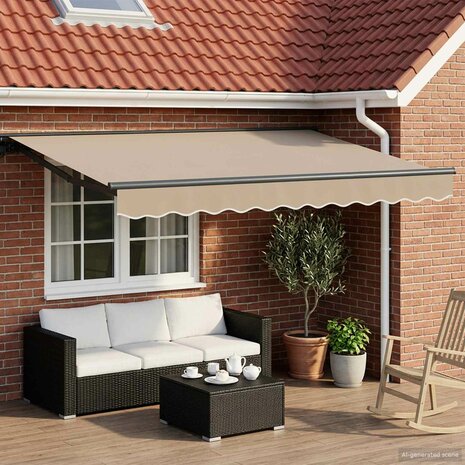 Elektrisch Uittrekbaar Zonnescherm Beige 3,5 x 2 m 1
