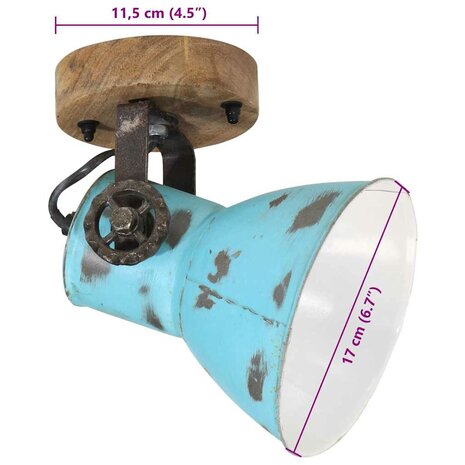 Wandlamp 25 W E27 11,5x11,5x25 cm verweerd blauw 9