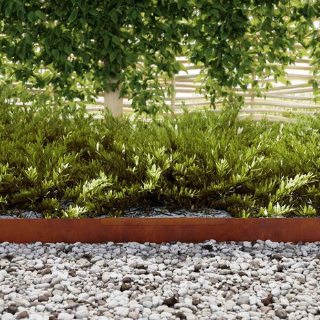 Tuinrand 450 x 10 cm weervast staal Roestig 5